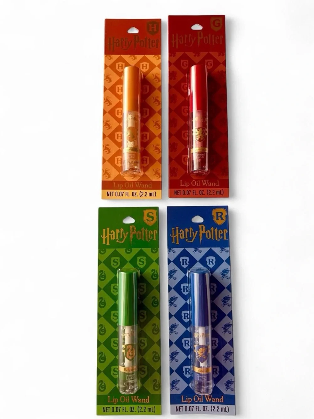 Harry Potter Scented Lip Oil Wand Set Full Hogwarts Collection (All 4 Houses)